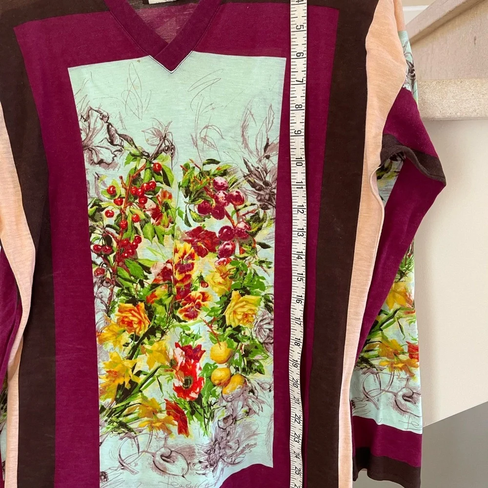 VINTAGE JPG Multicolor V-neck top - Picture 12 of 12
